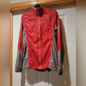 Mens Marmot running jacket size medium gray and red